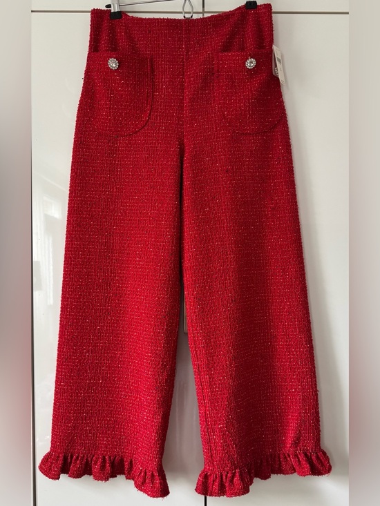 Anthropologie Pants - NWT Size 30 -The Colette Crop Tweed Ruffle-Hem Trousers by Maeve (US$ 158)